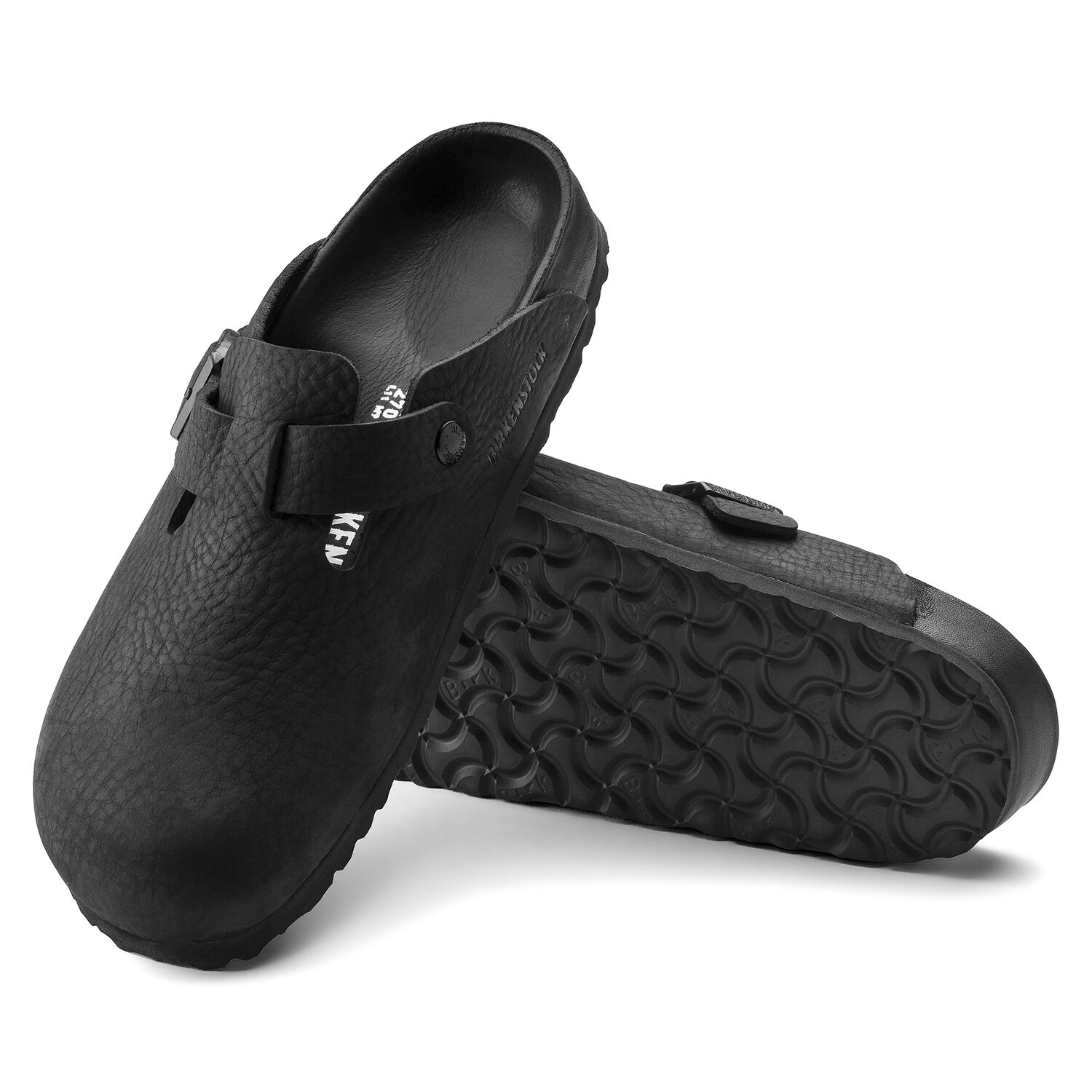 Boston Classic Footbed: Black Exquisite Nubuck