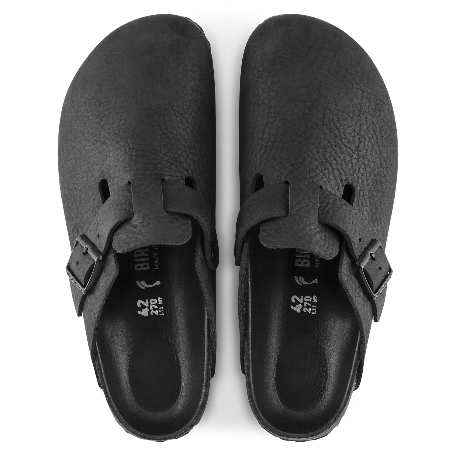 Boston Classic Footbed: Black Exquisite Nubuck
