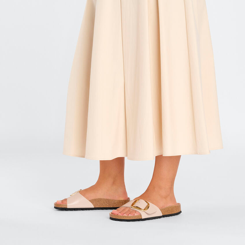 Madrid Big Buckle: High Shine Beige