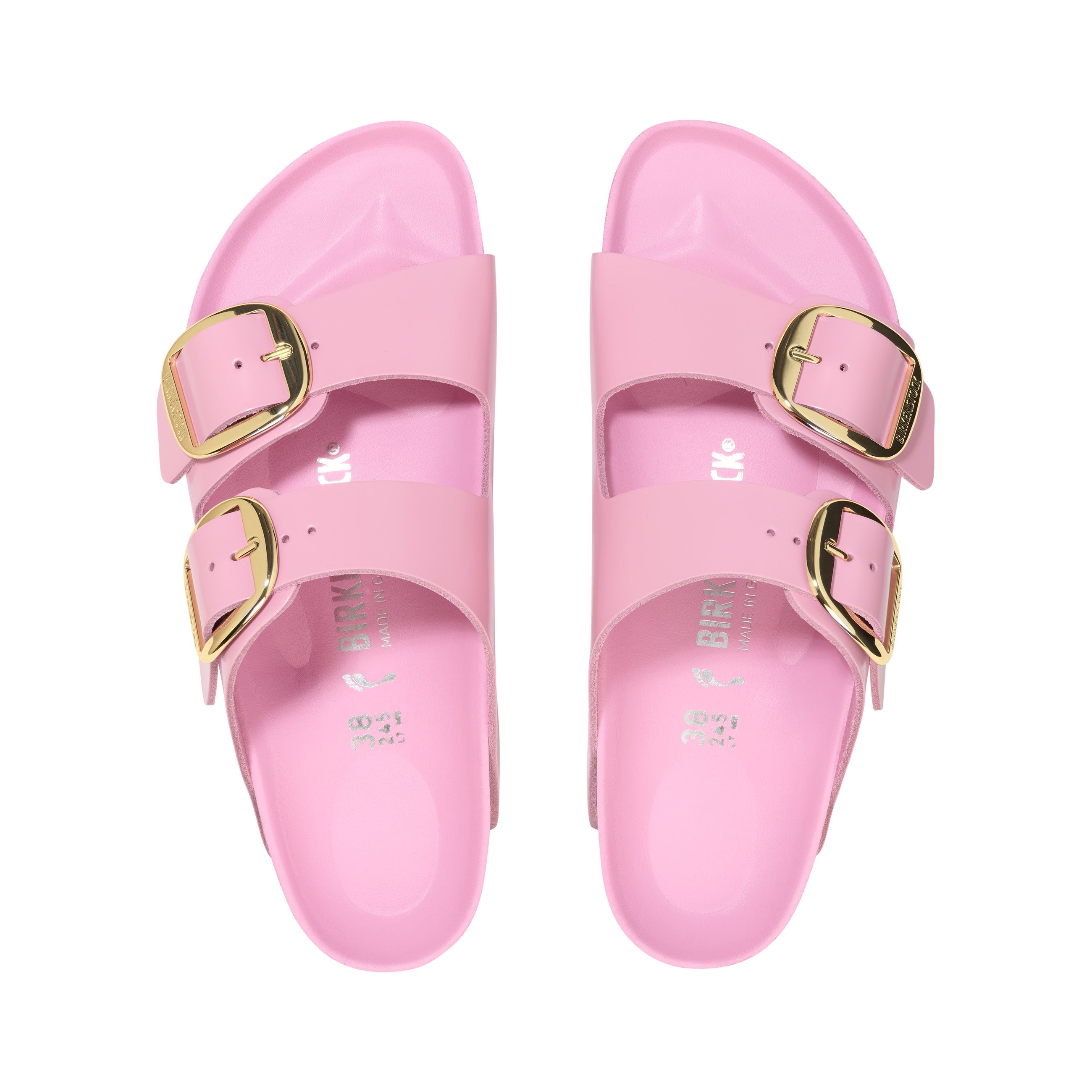Arizona Big Buckle High Shine Fondant Pink Natural Leather Patent