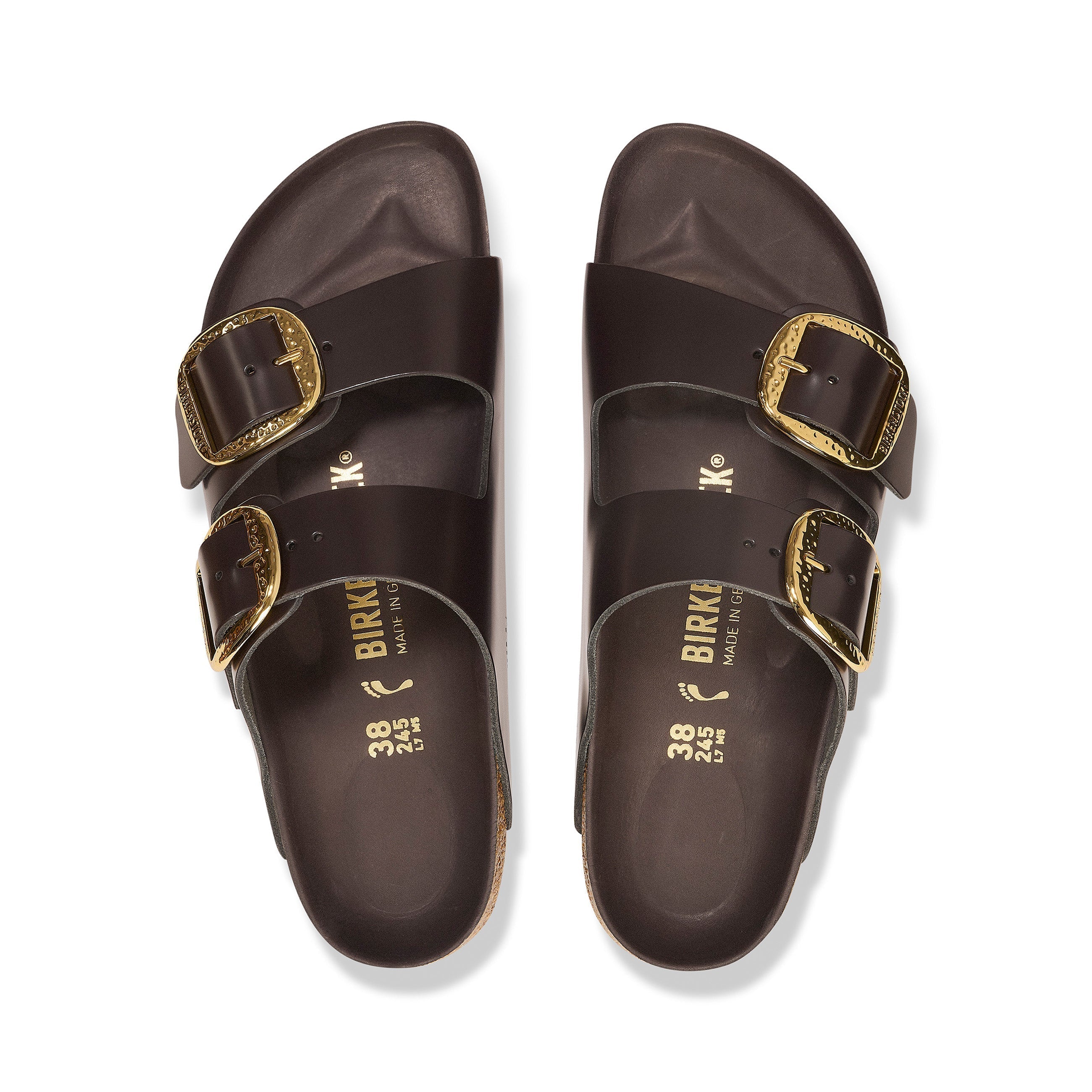 Arizona Hammered Big Buckle High Shine Espresso Natural Leather Patent