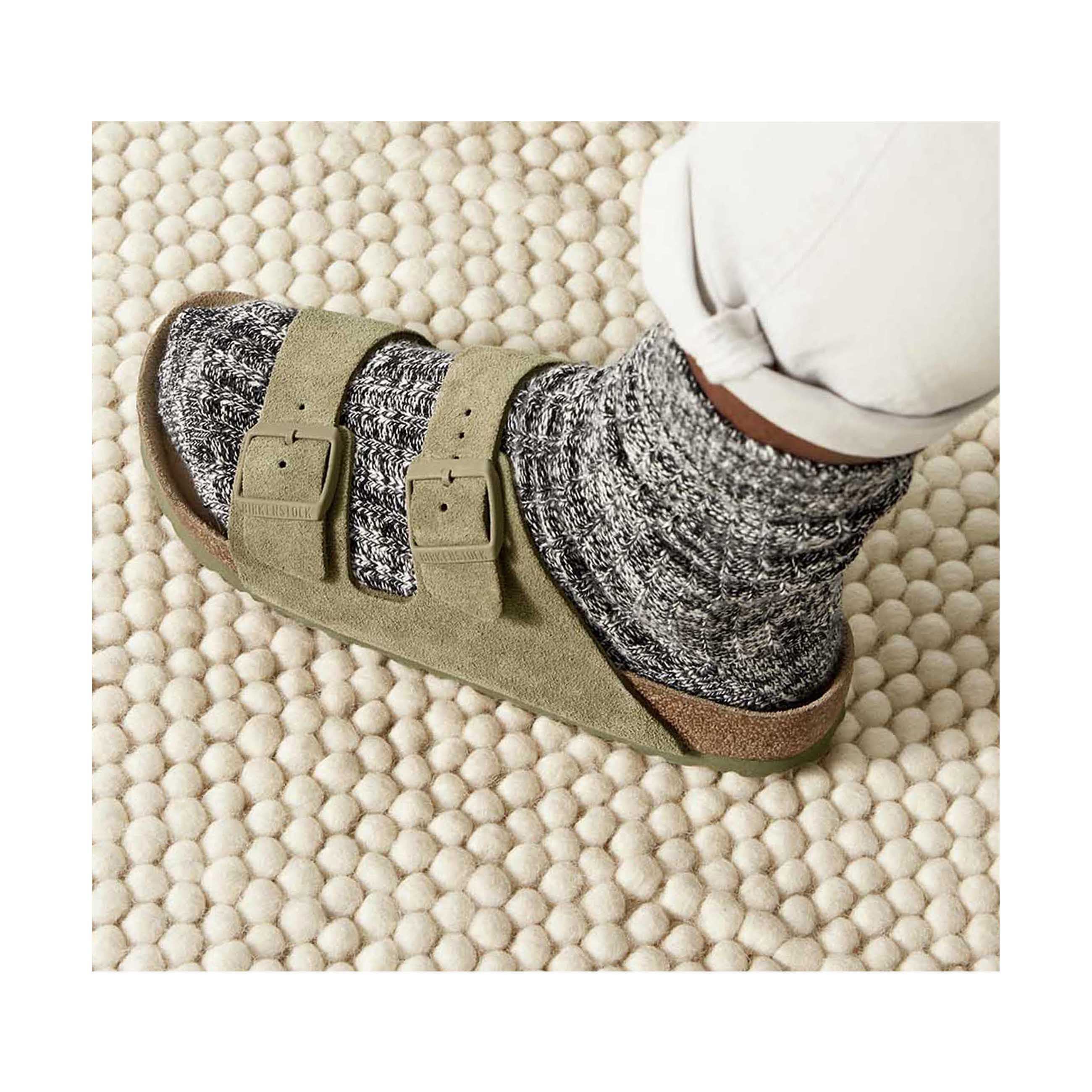 Cotton Slub Sock Black Grey