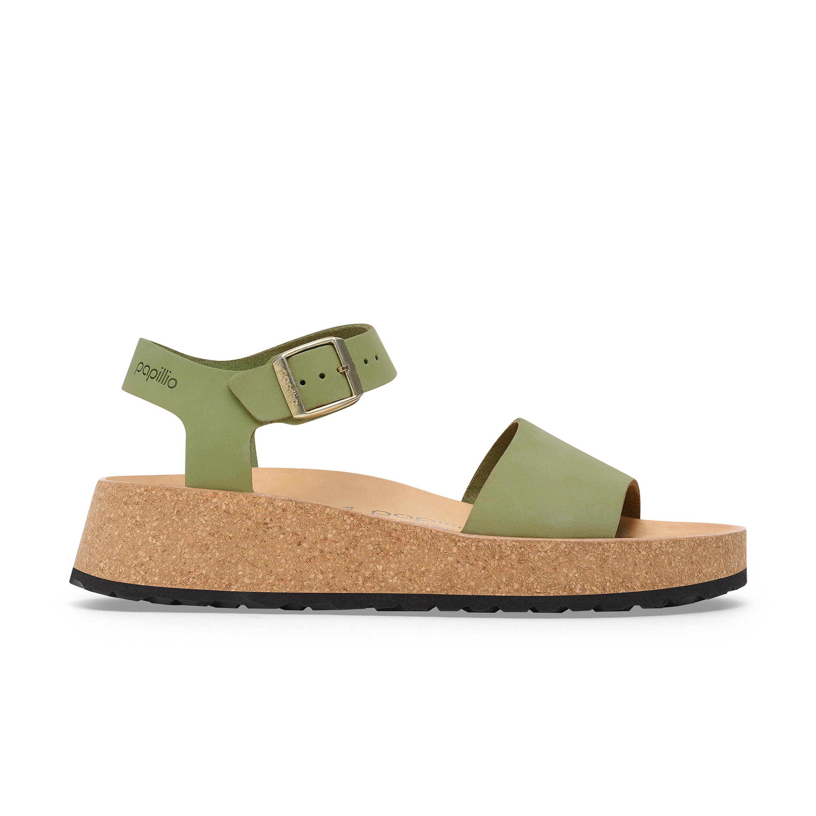 Glenda Green Tea Nubuck Leather Narrrow