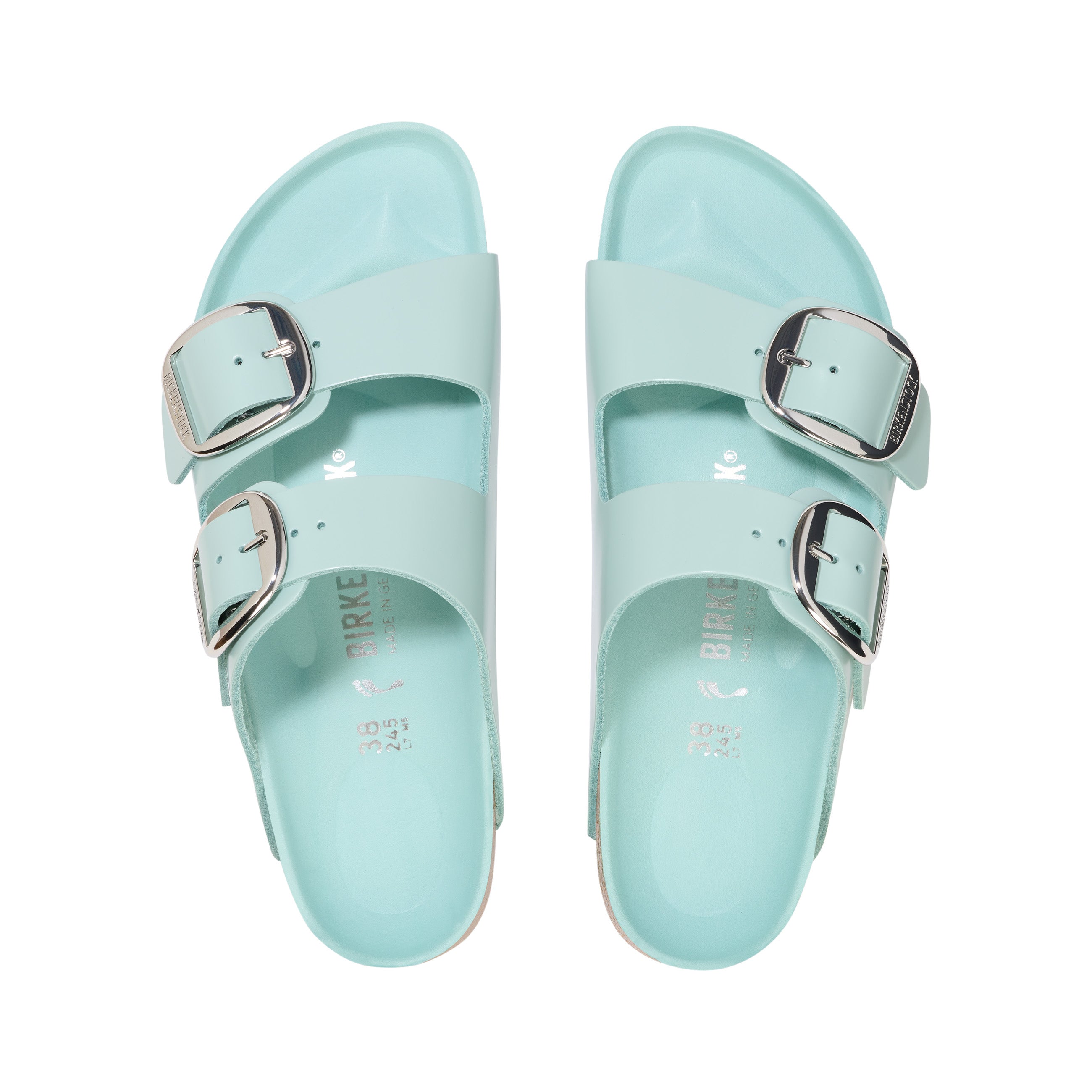 Arizona Big Buckle High Shine Surf Green Natural Leather Patent