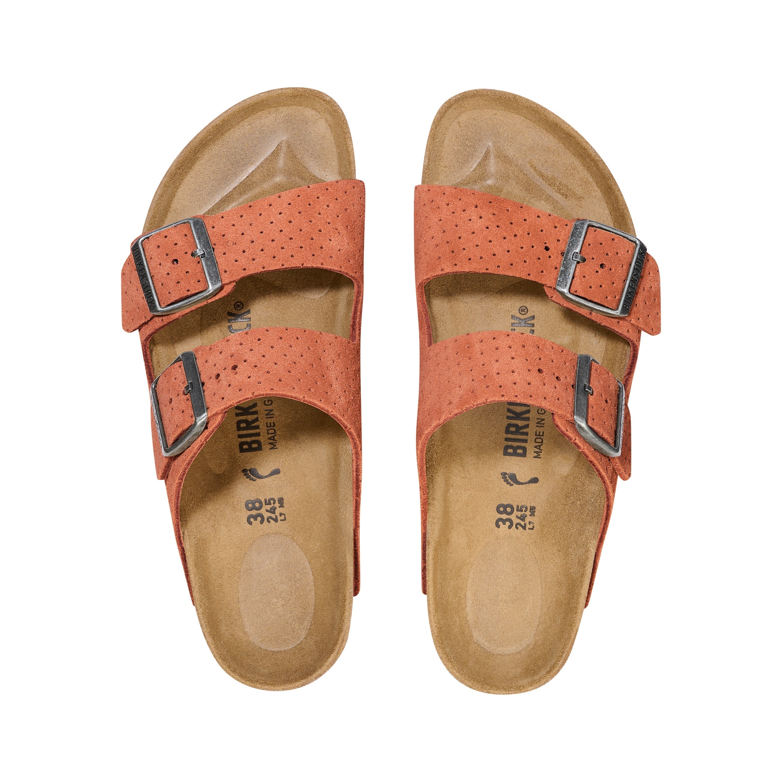 Arizona Burnt Orange Embossed Suede Leather