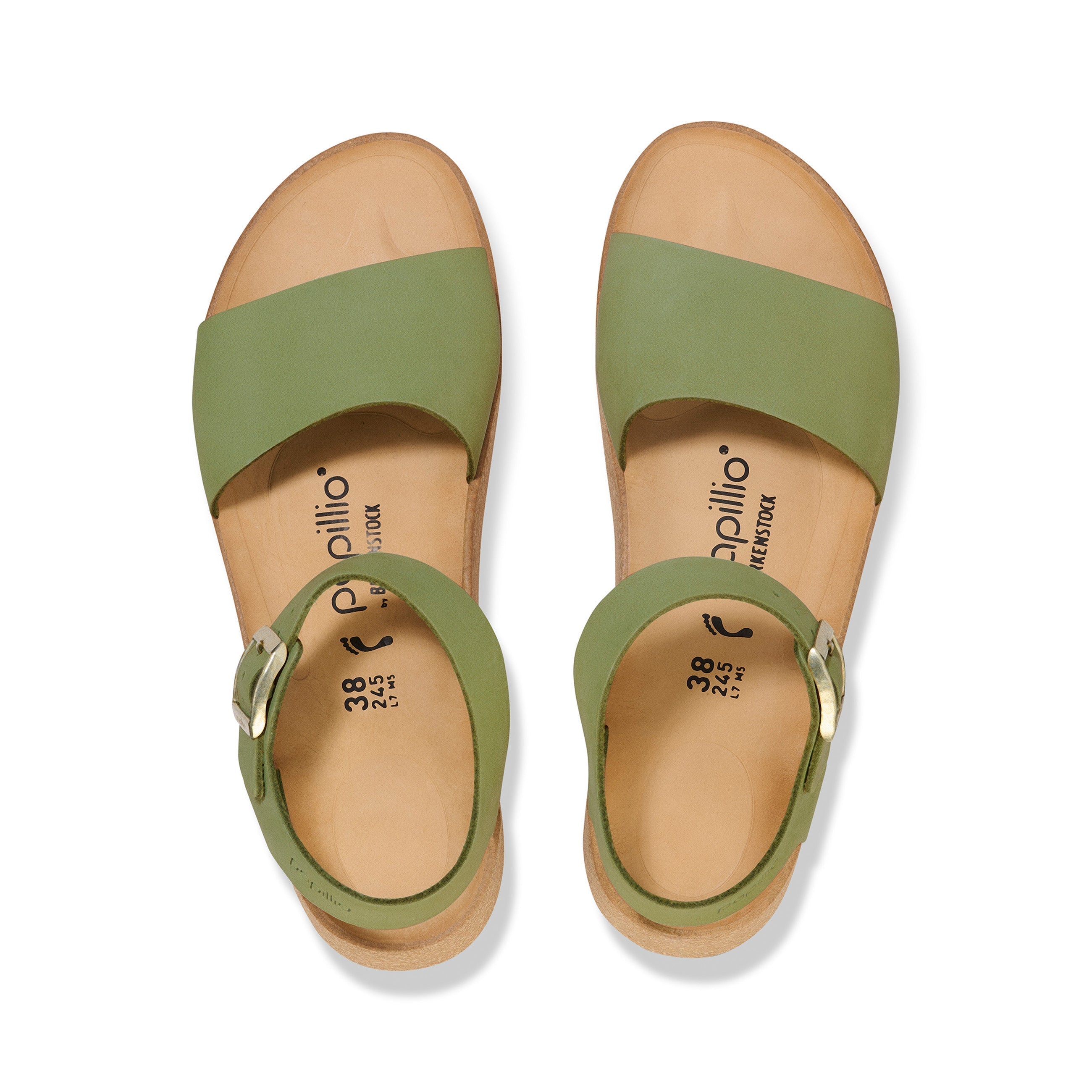 Glenda Green Tea Nubuck Leather Narrrow