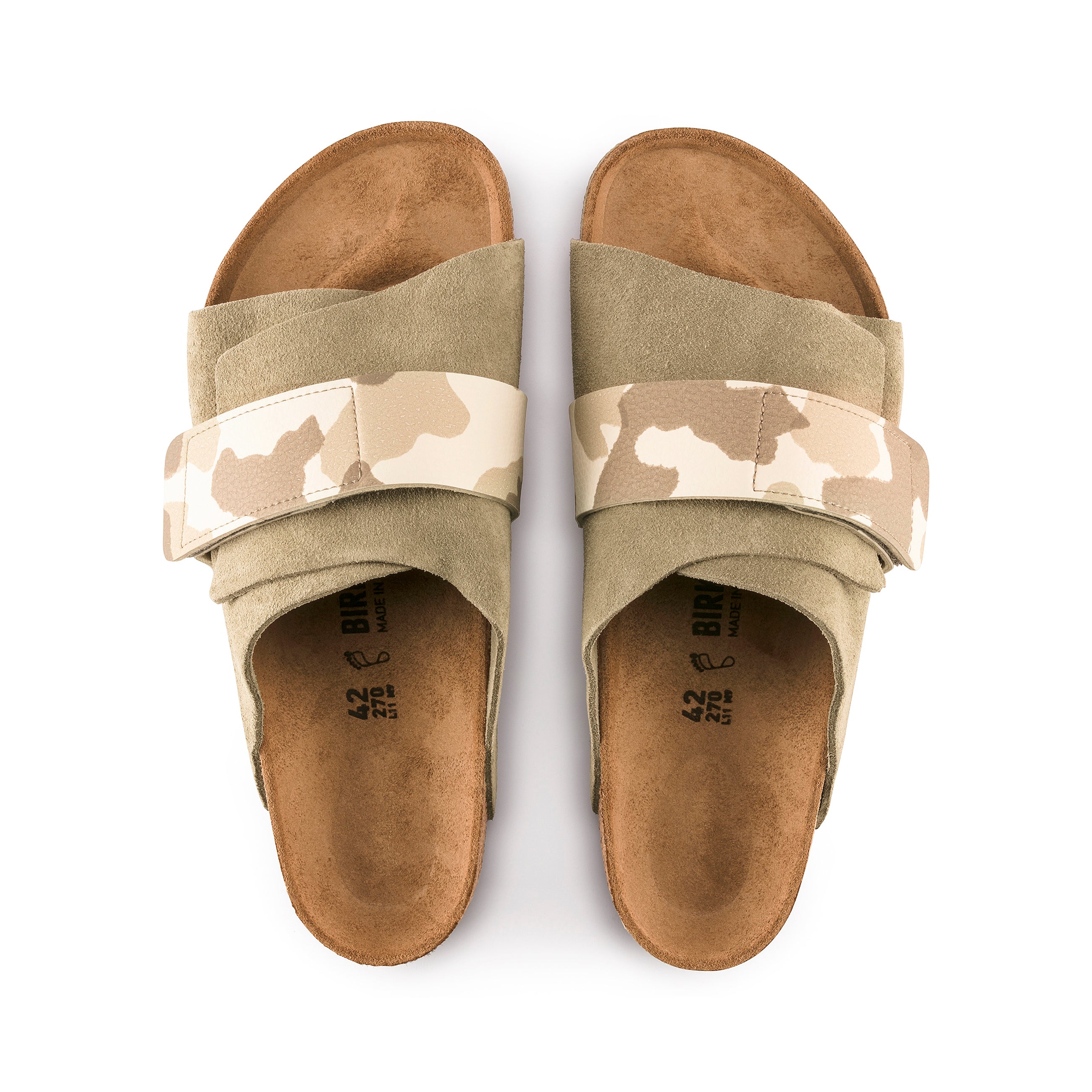 Kyoto Gray Taupe/Camo Almond Suede Leather
